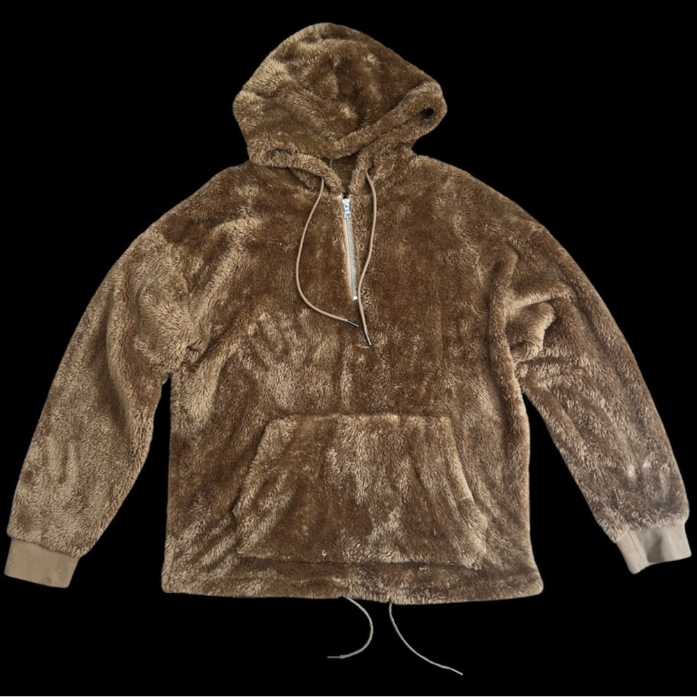 Original Use Brown Zip-Front Sweater with hood XXL